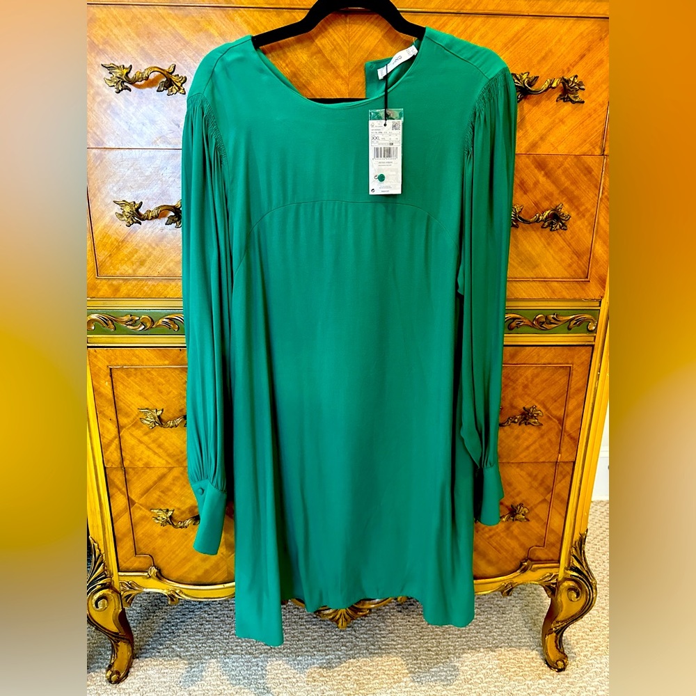 New Green Mango Knee Length Dress Sz 12